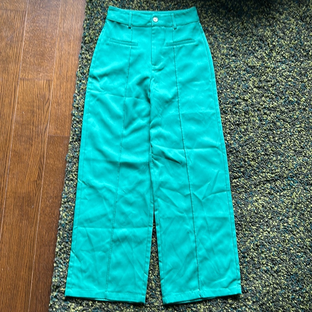 Cider Kelly Green Wide Legged Trousers / Pants